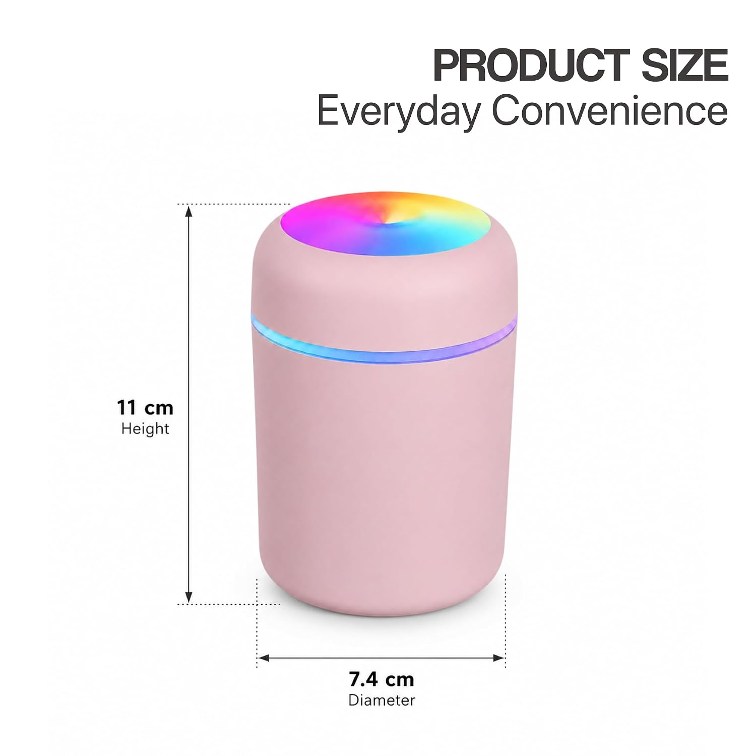Portable 300ml LED Ultrasonic Humidifier