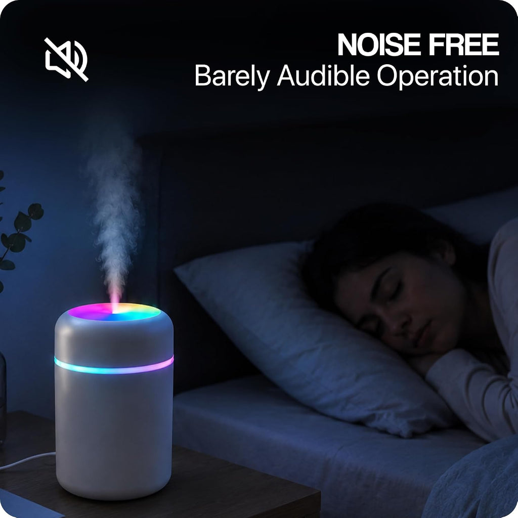 Portable 300ml LED Ultrasonic Humidifier