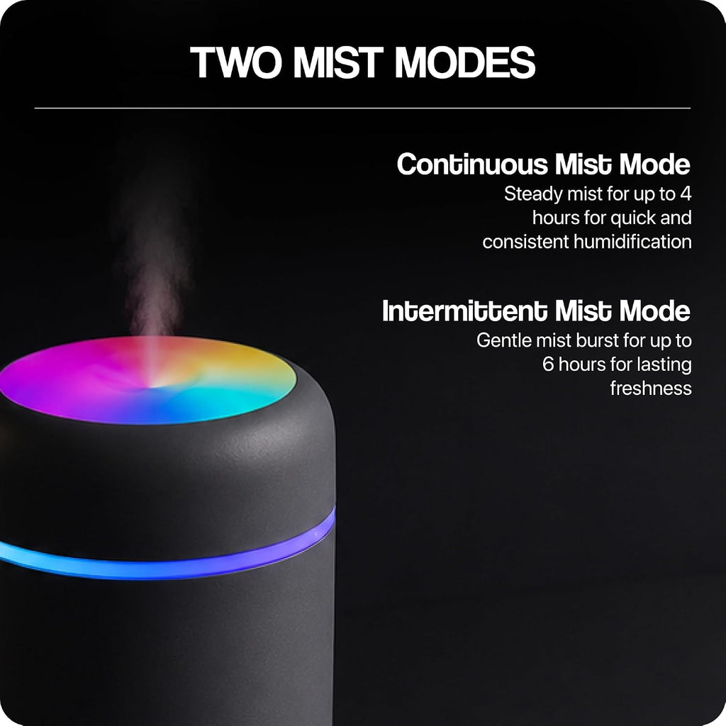 Portable 300ml LED Ultrasonic Humidifier